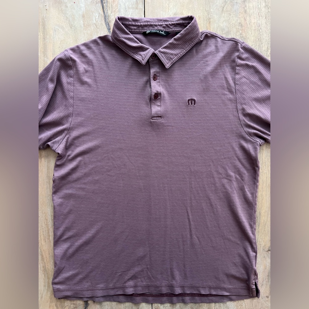 Travis Mathew Mauve/Burgundy Polo Shirt
